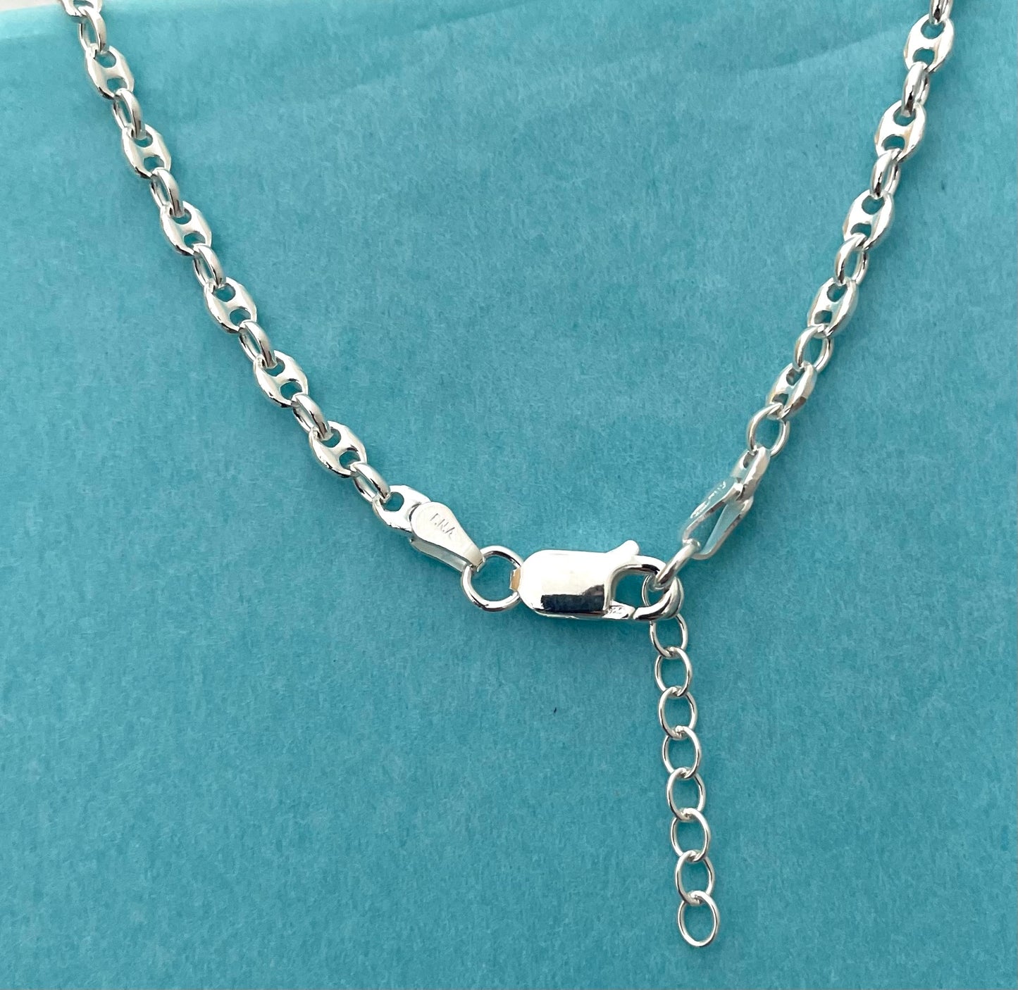 Anklet solid puffy gucci marine link 3.5mm 10" solid 925 sterling silver Italy