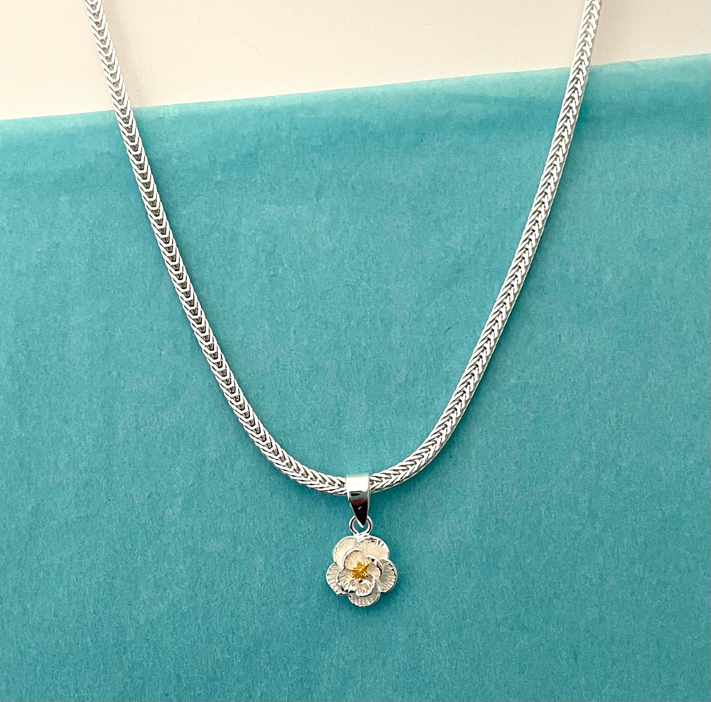 A Limited Summer Edition Foxtail Flower Necklace Solid 925 Sterling Silver Italy