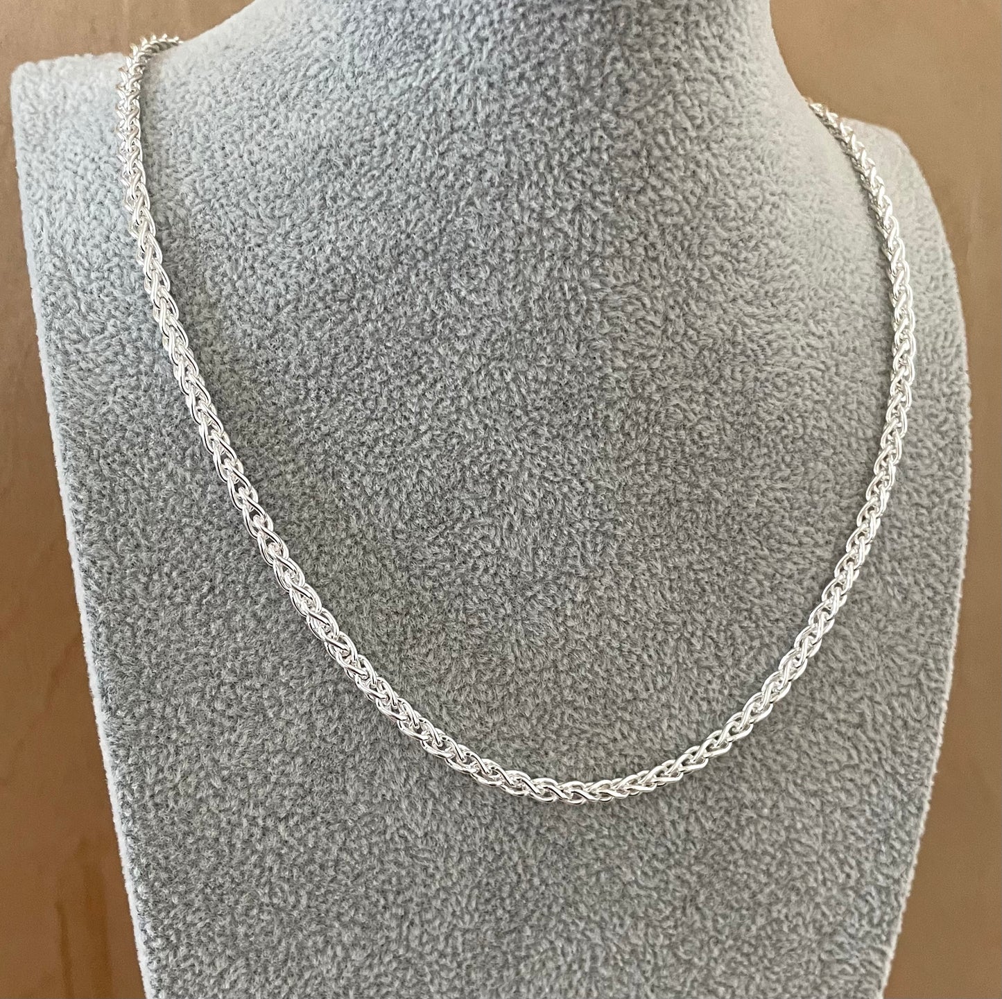 Necklace Extra Thick Spiga Link Solid 925 Sterling Silver Italy