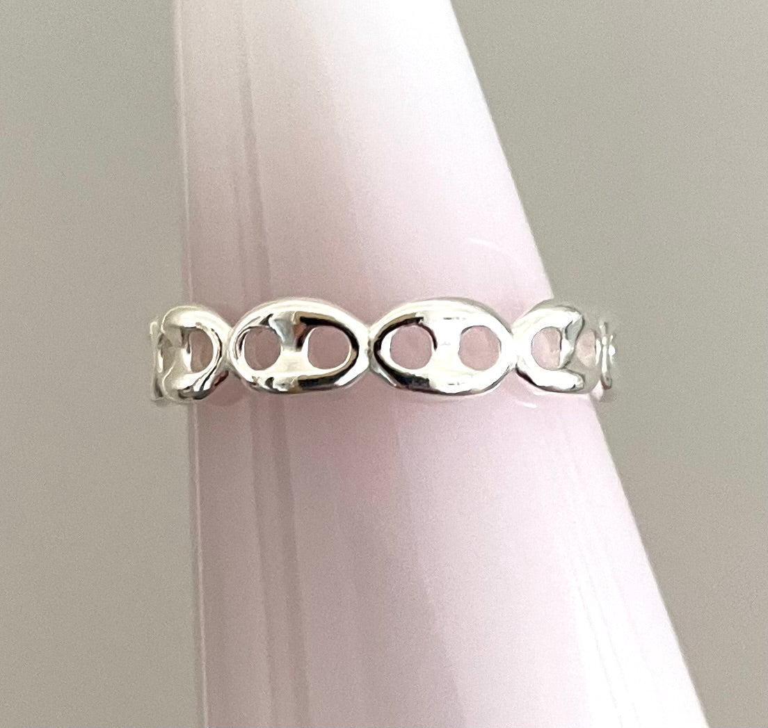 Eternity Stacking Ring Solid Puffy Gucc/Marine Solid 925 Sterling Silver