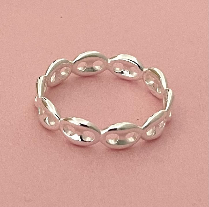 Eternity Stacking Ring Solid Puffy Gucc/Marine Solid 925 Sterling Silver
