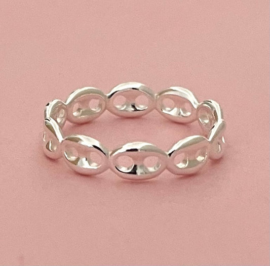 Eternity Ring Solid Puffy Gucc/Marine Solid 925 Sterling Silver