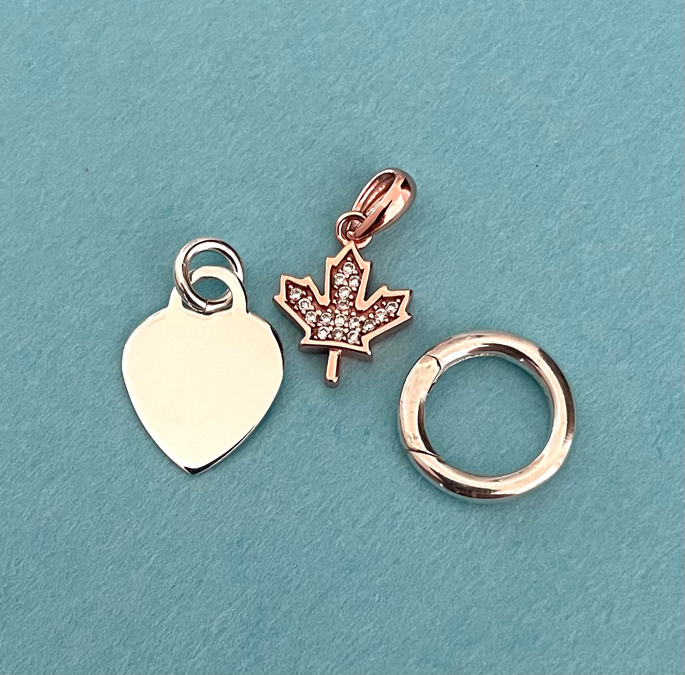 A Limited Edition Canadian Love Charm Enhancer Paperclip Necklace Solid 925 Sterling Silver Italy