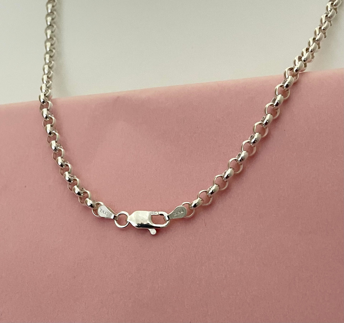 A Limited Edition Charm Enhancer Rolo Necklace Solid 925 Sterling Silver Italy