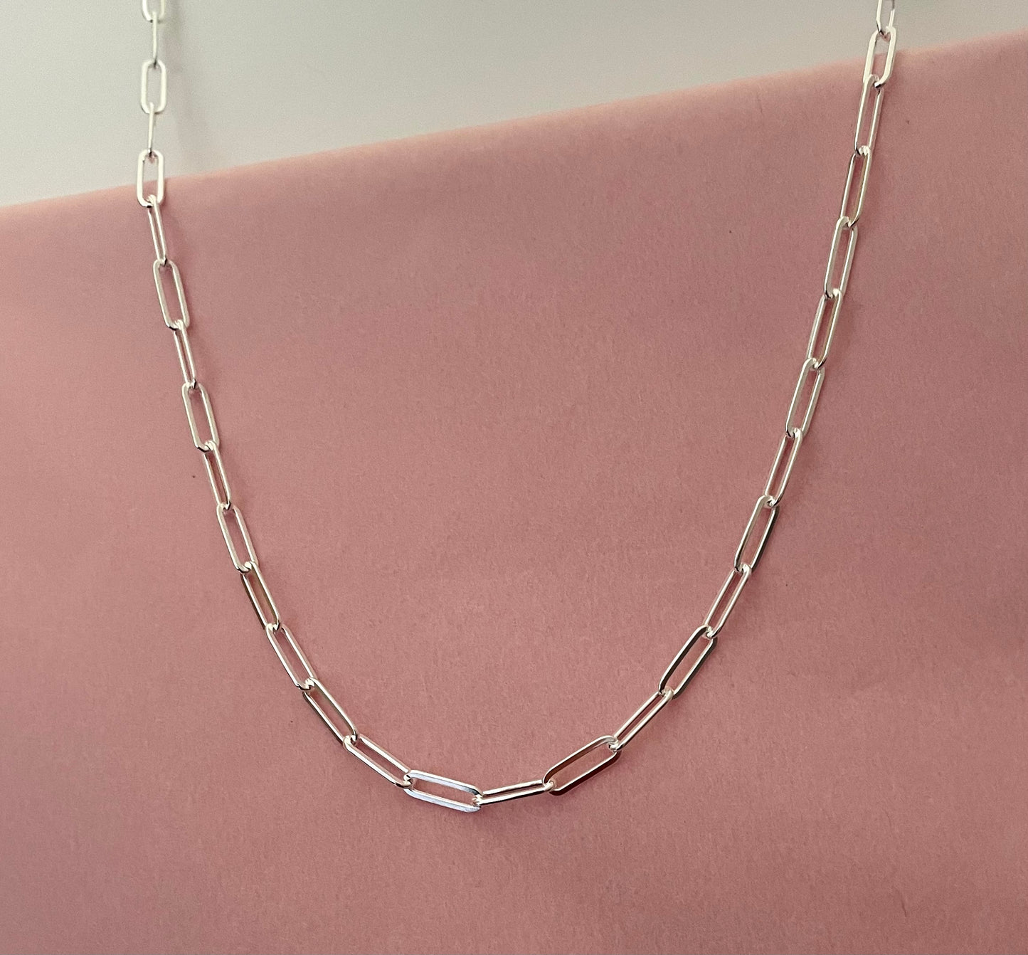 Necklace Paperclip 3.5mm Solid 925 Sterling Silver Italy