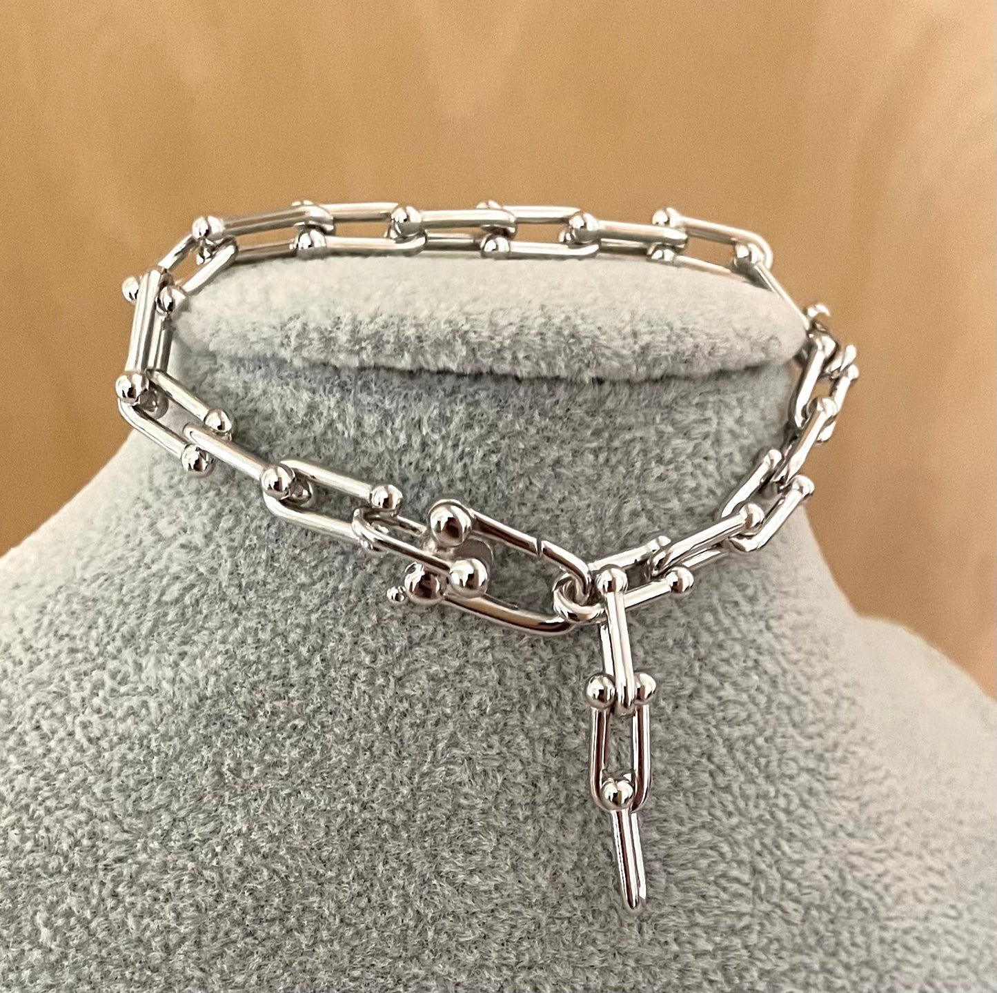 A Limited Edition Extra Thick U-Link Luxury Bracelet Solid 925 Sterling Silver