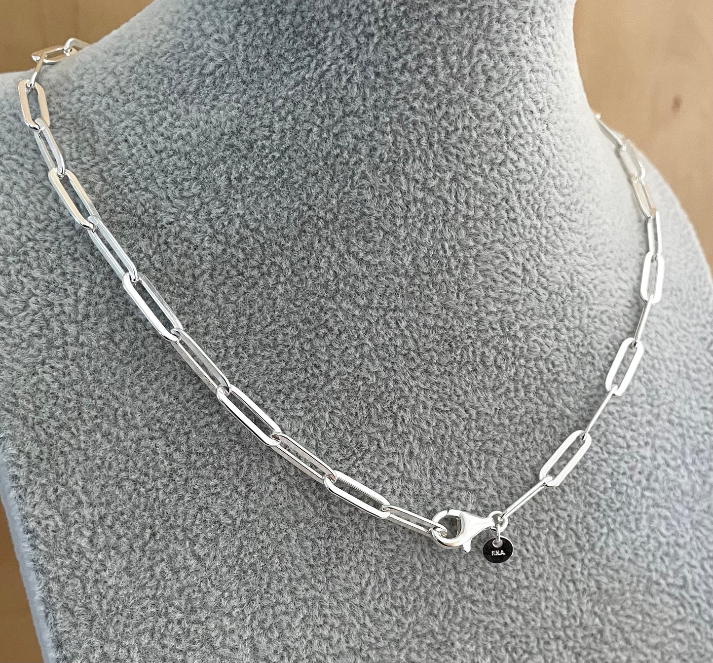 A Limited Edition "Love" Charm Holder Necklace Solid 925 Sterling Silver Italy