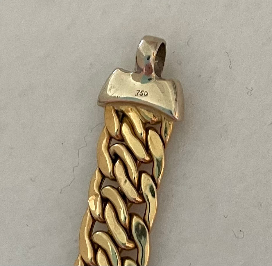 Wonderful Estate Bracelet 18K Gold Wide Euro Link