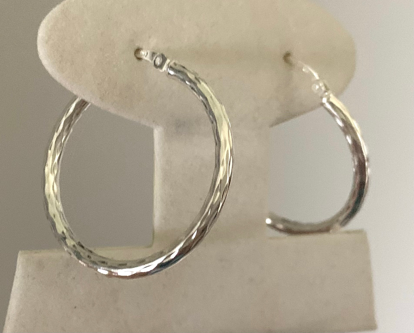 Earrings Large Size Diamond Cut Hoops 35mm Solid 925 Sterling Silver