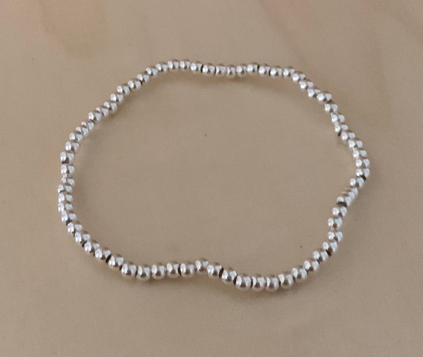 Friendship Bracelet Stretchable Ball Bead 925 Sterling Silver