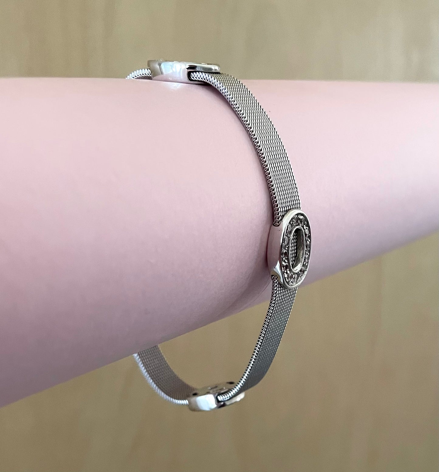 Wonderful Estate Bracelet From Italy 14K White Gold With Colourful Sapphire Stations