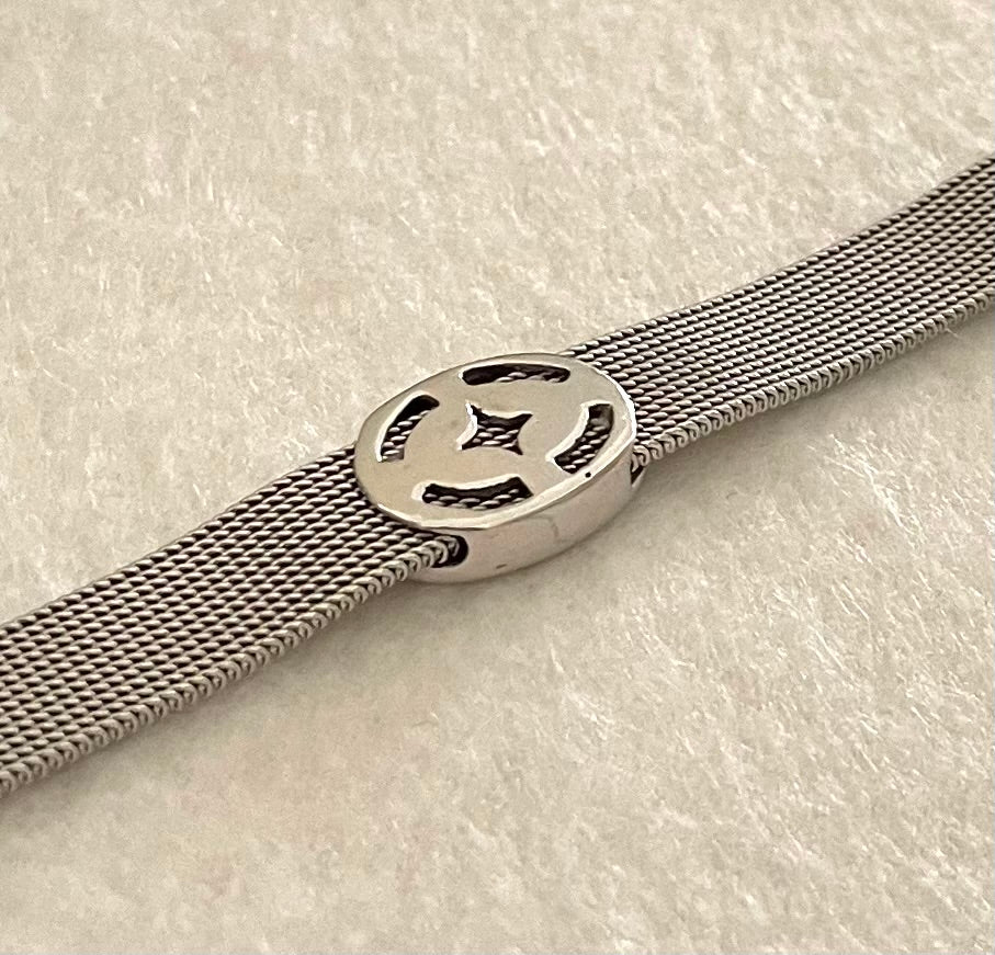 Wonderful Estate Bracelet From Italy 14K White Gold With Colourful Sapphire Stations