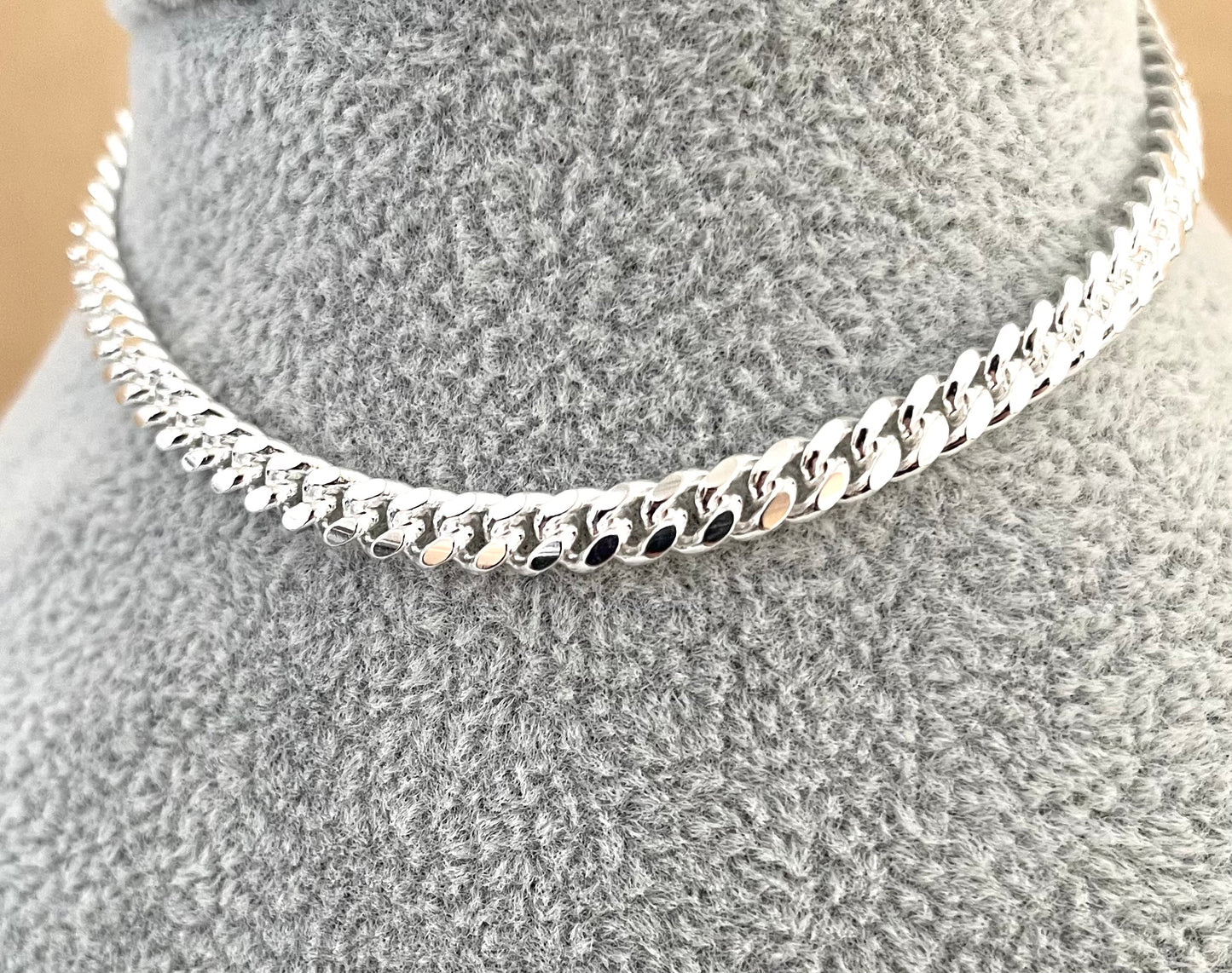 Bracelet Cuban Link Solid 925 Sterling Silver Italy