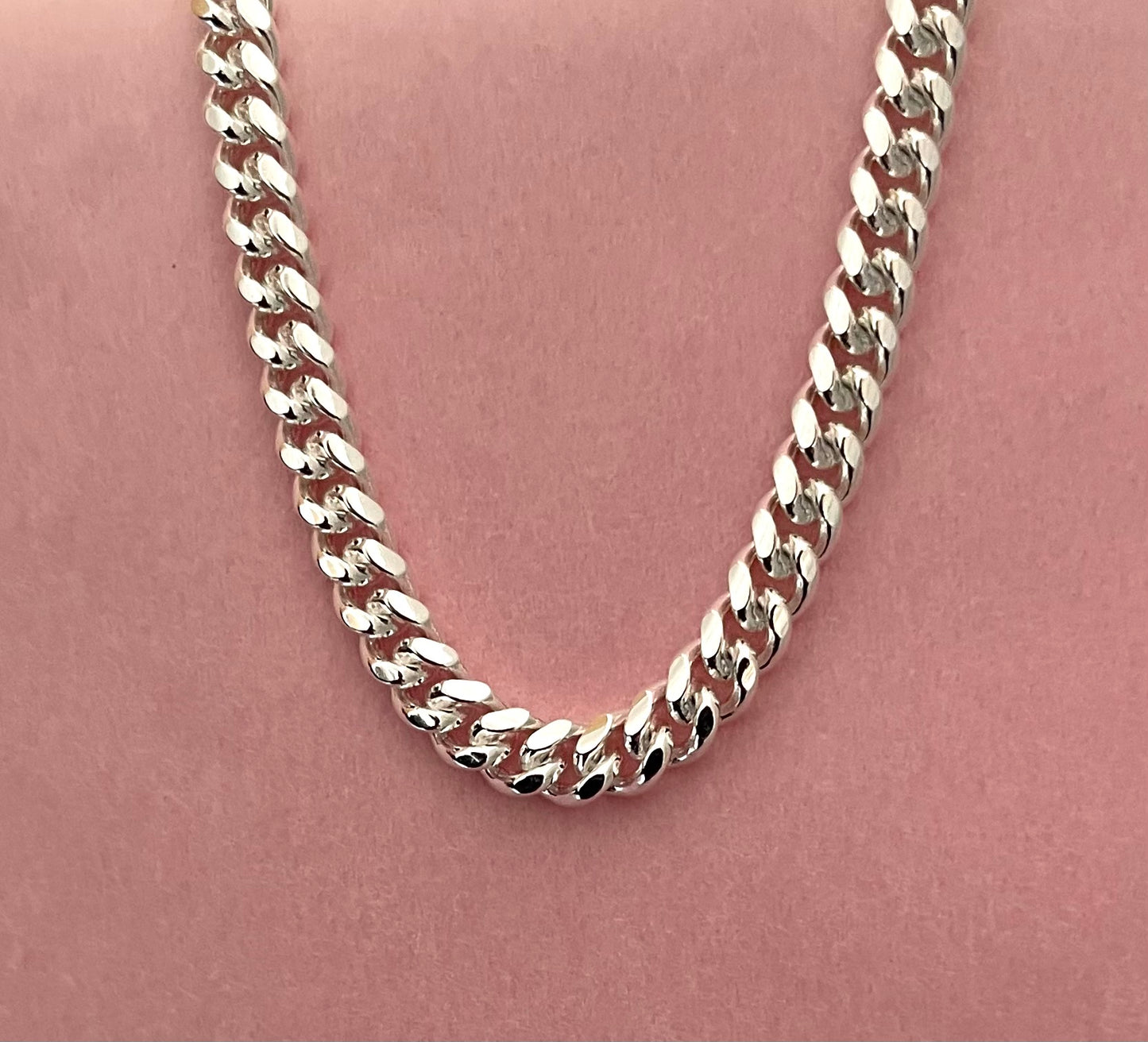 Bracelet Cuban Link Solid 925 Sterling Silver Italy