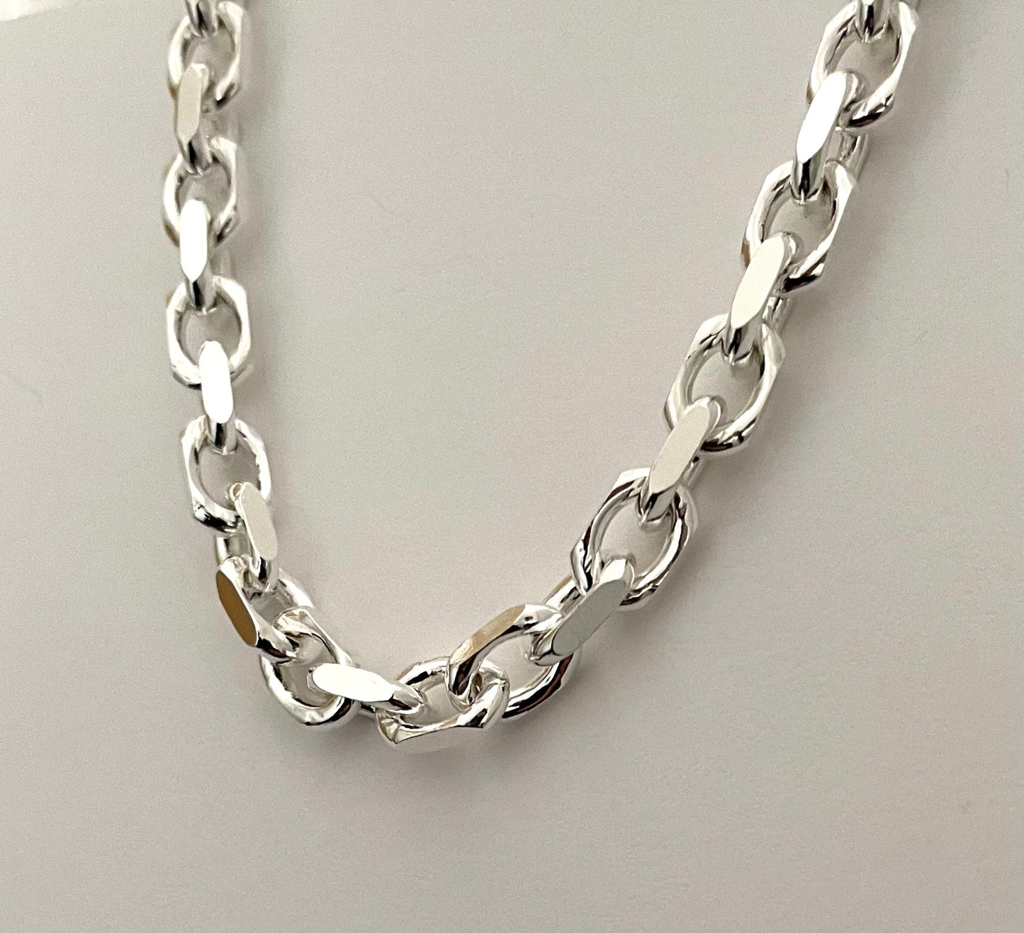 Bracelet Bold Cable Link Solid 925 Sterling Silver Italy