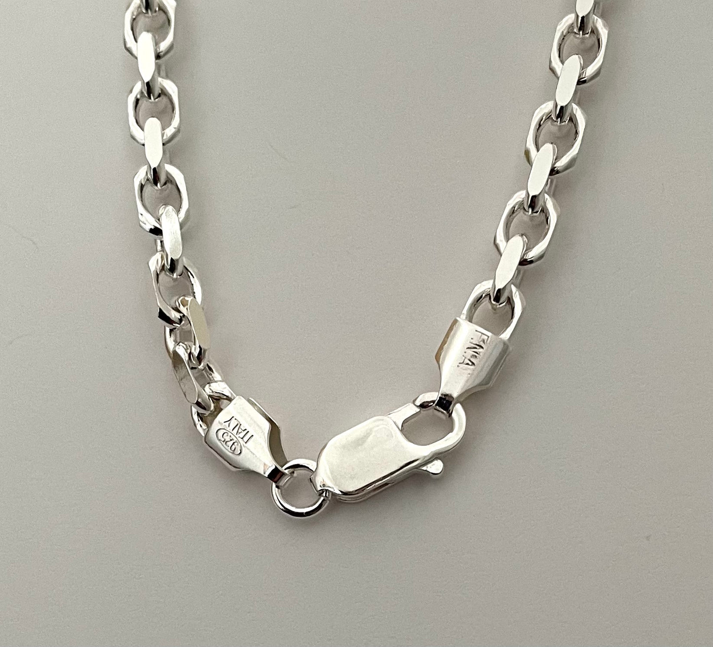 Bracelet Bold Cable Link Solid 925 Sterling Silver Italy