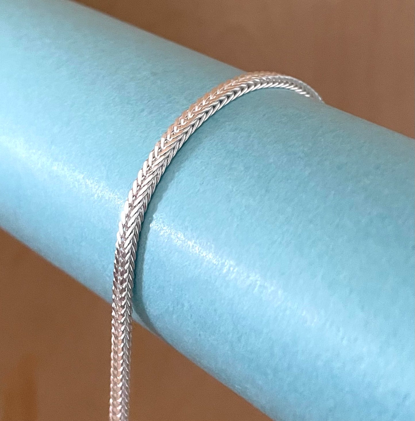 Double Foxtail Necklace 3mm Solid 925 Sterling Silver Italy