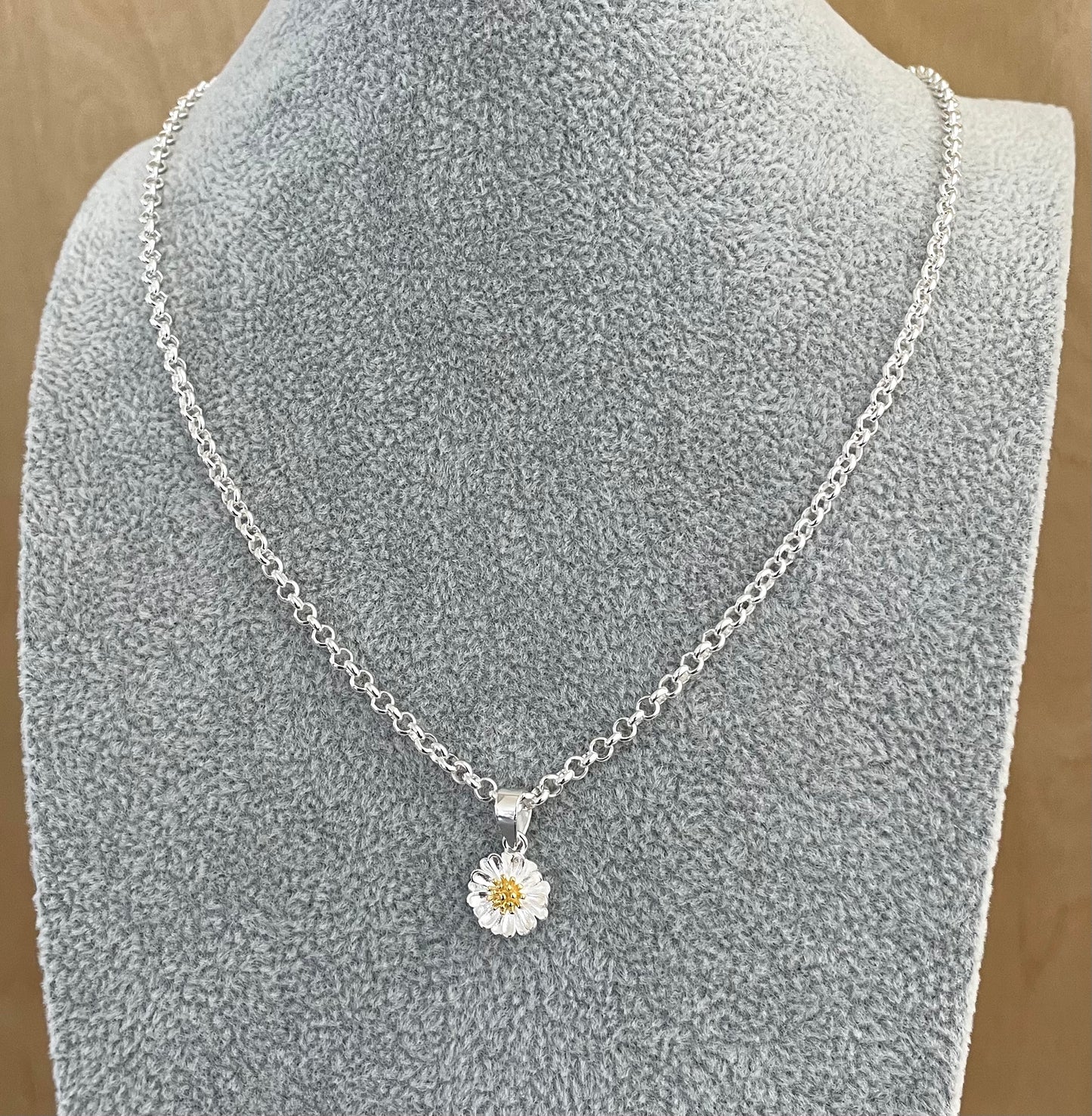 A Limited Summer Edition Daisy Rolo Necklace Solid 925 Sterling Silver Italy
