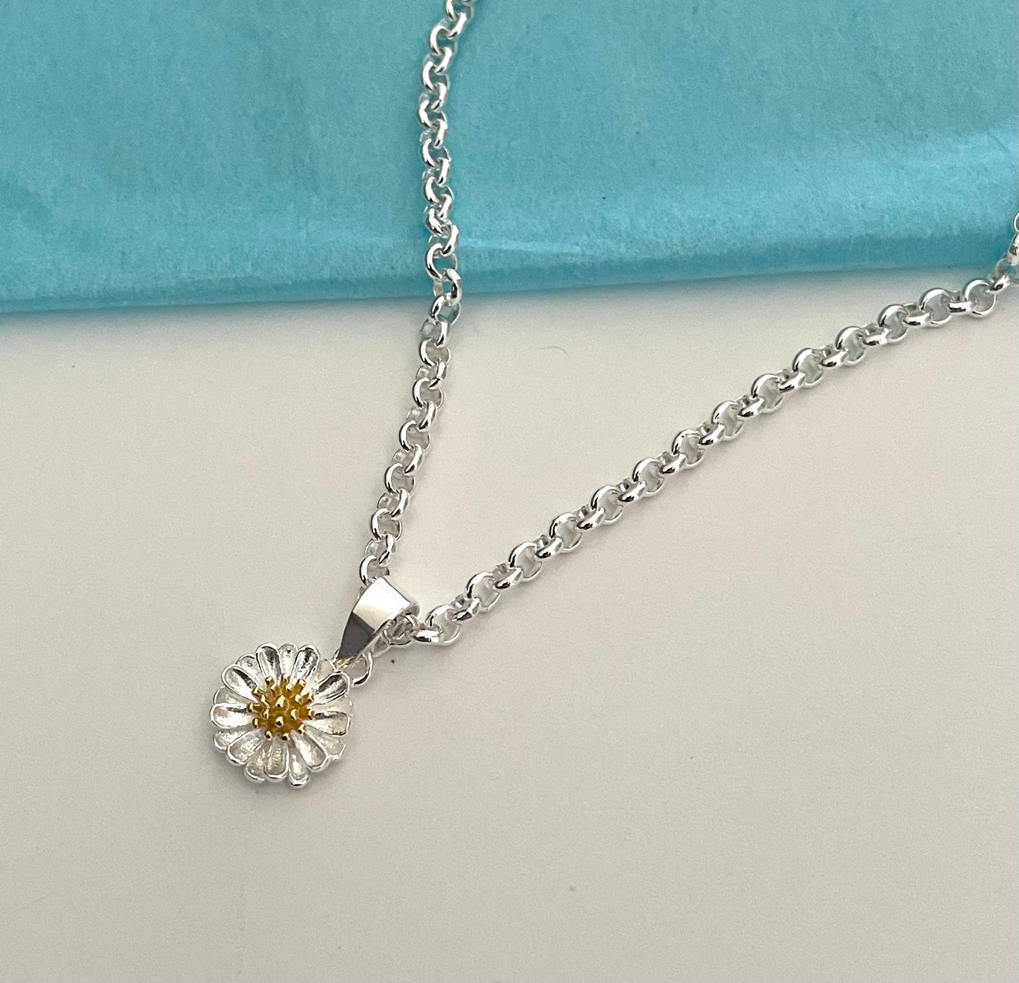 A Limited Summer Edition Daisy Rolo Necklace Solid 925 Sterling Silver Italy