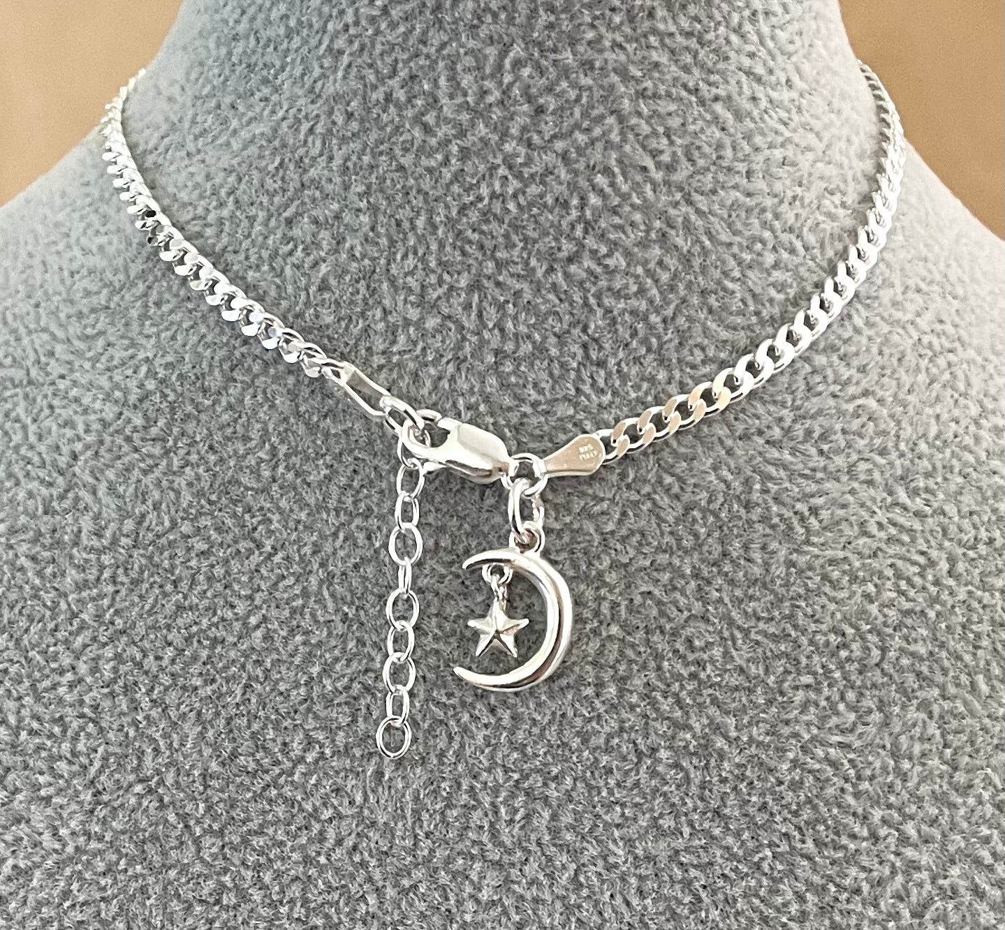 Anklet Night Sky Solid 925 Sterling Silver Italy