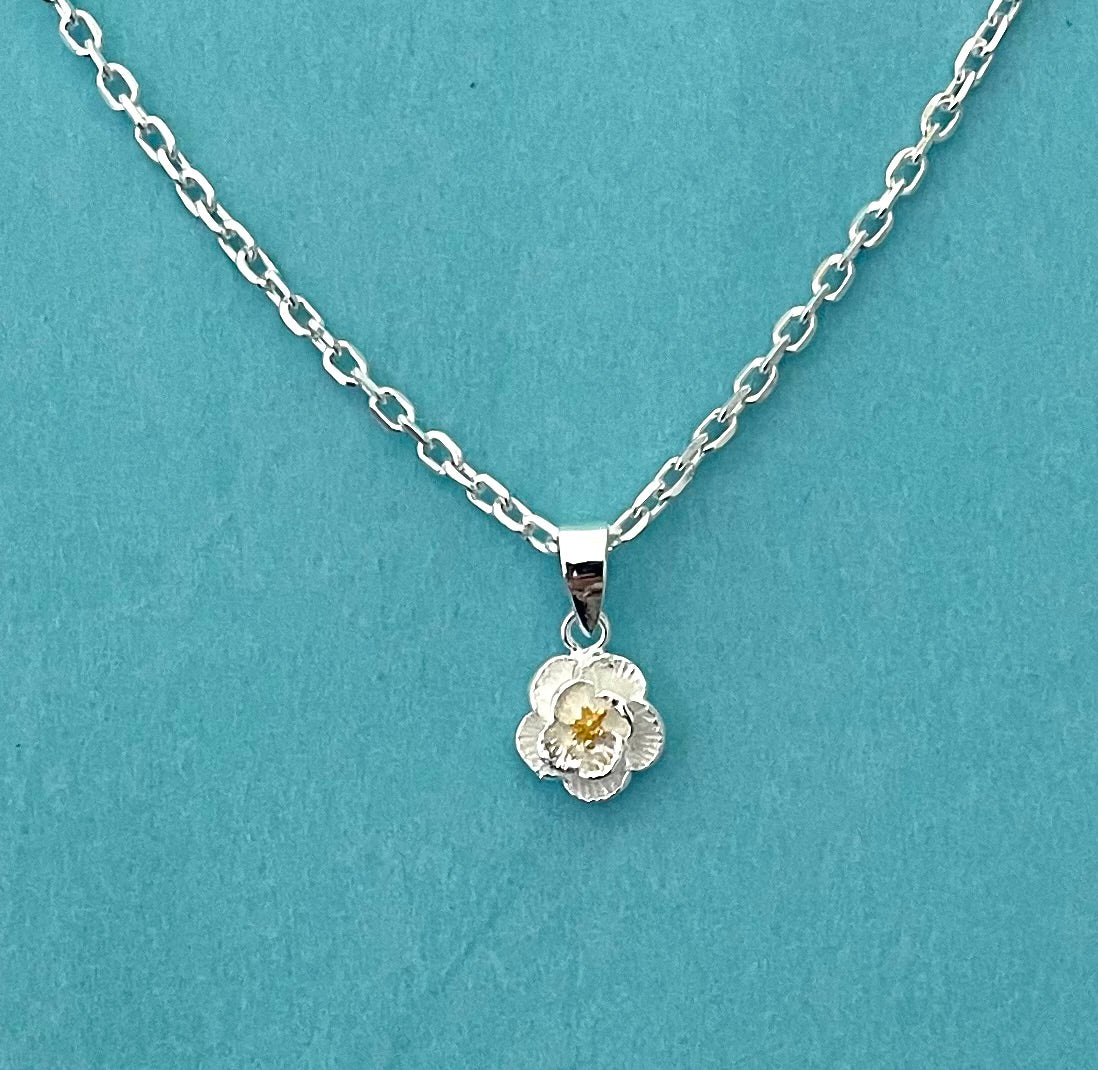 A Limited Summer Edition Rose Necklace Solid 925 Sterling Silver Italy