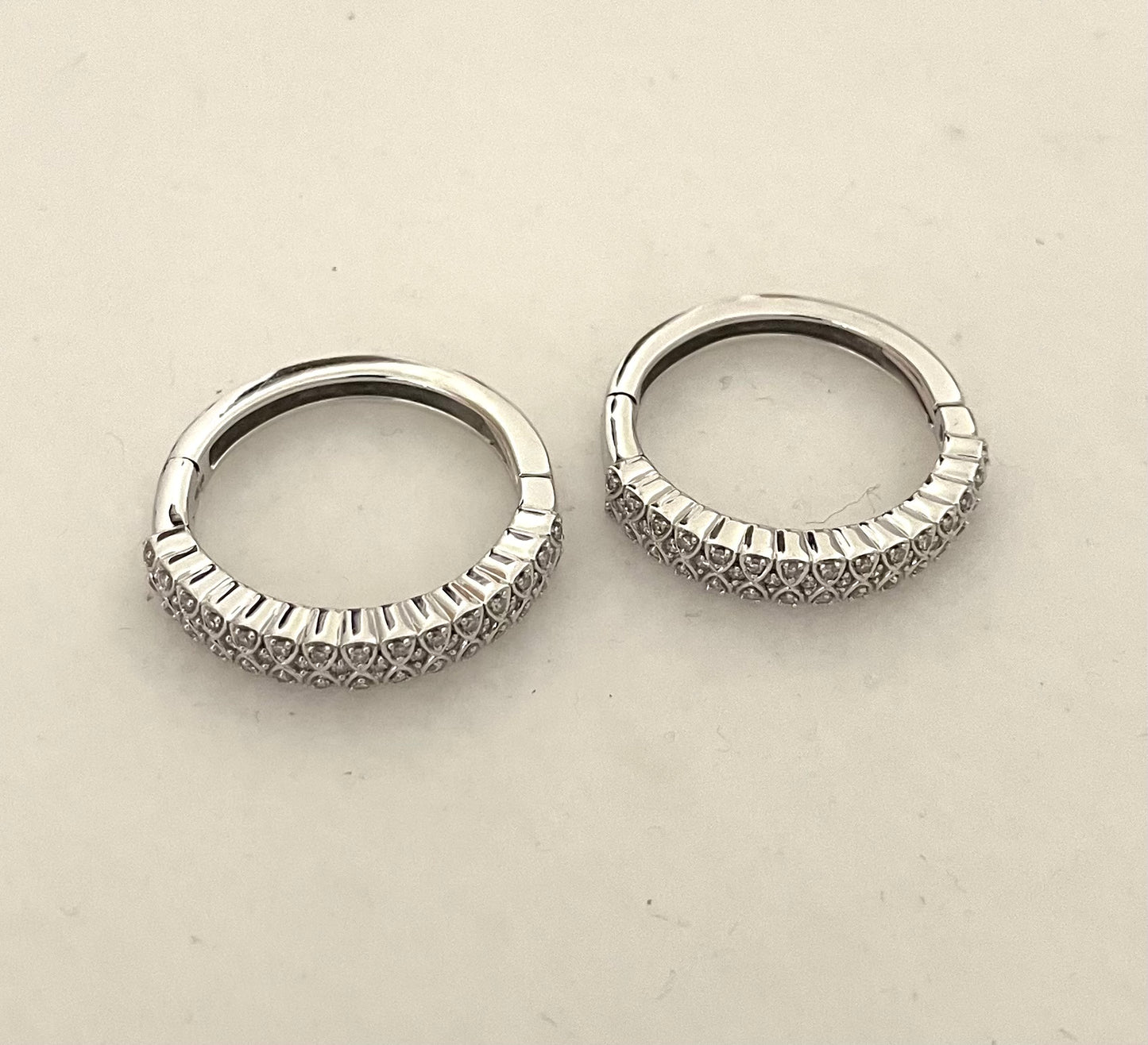 Wonderful Estate Diamond Rings/Earrings Combination Set 14K White Gold With Appraisal