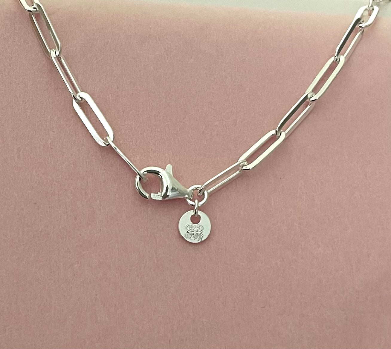 Anklet Paperclip With Star Solid 925 Sterling Silver Italy