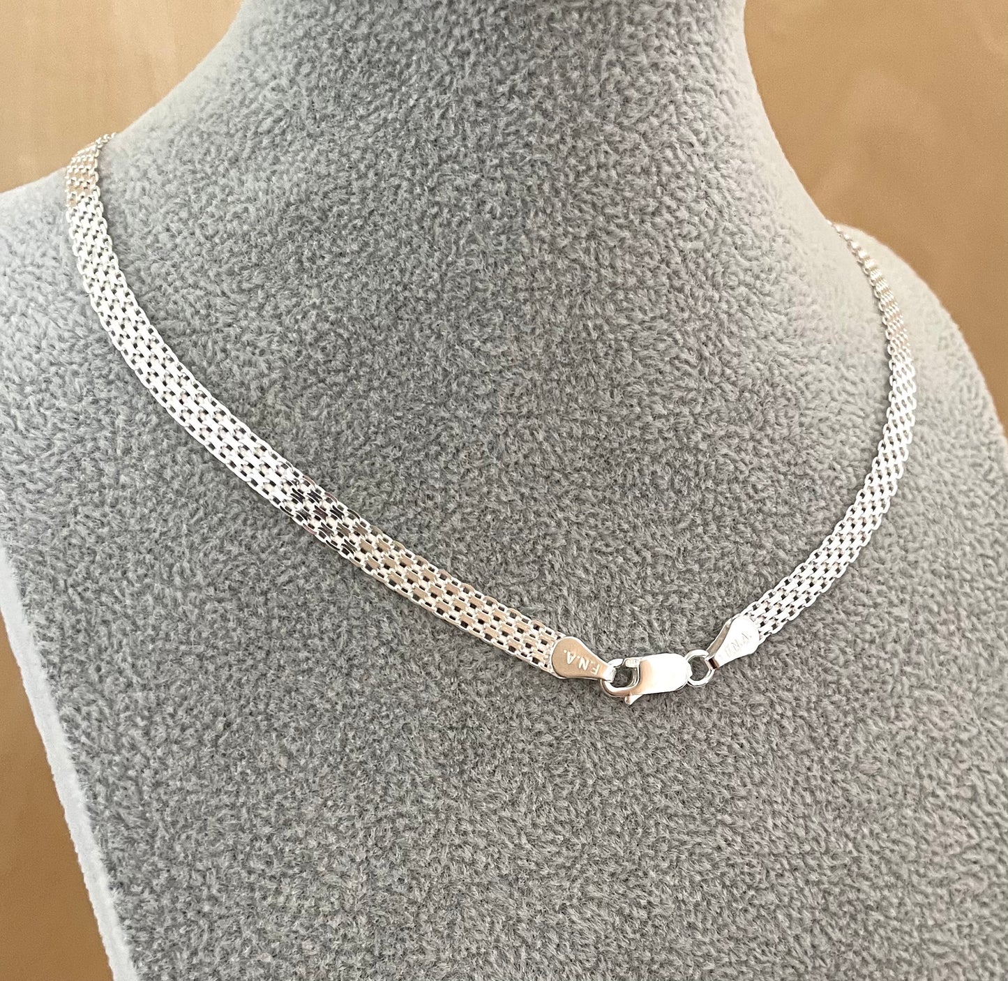 Bismark Fancy Choker Necklace Solid 925 Sterling Silver Italy