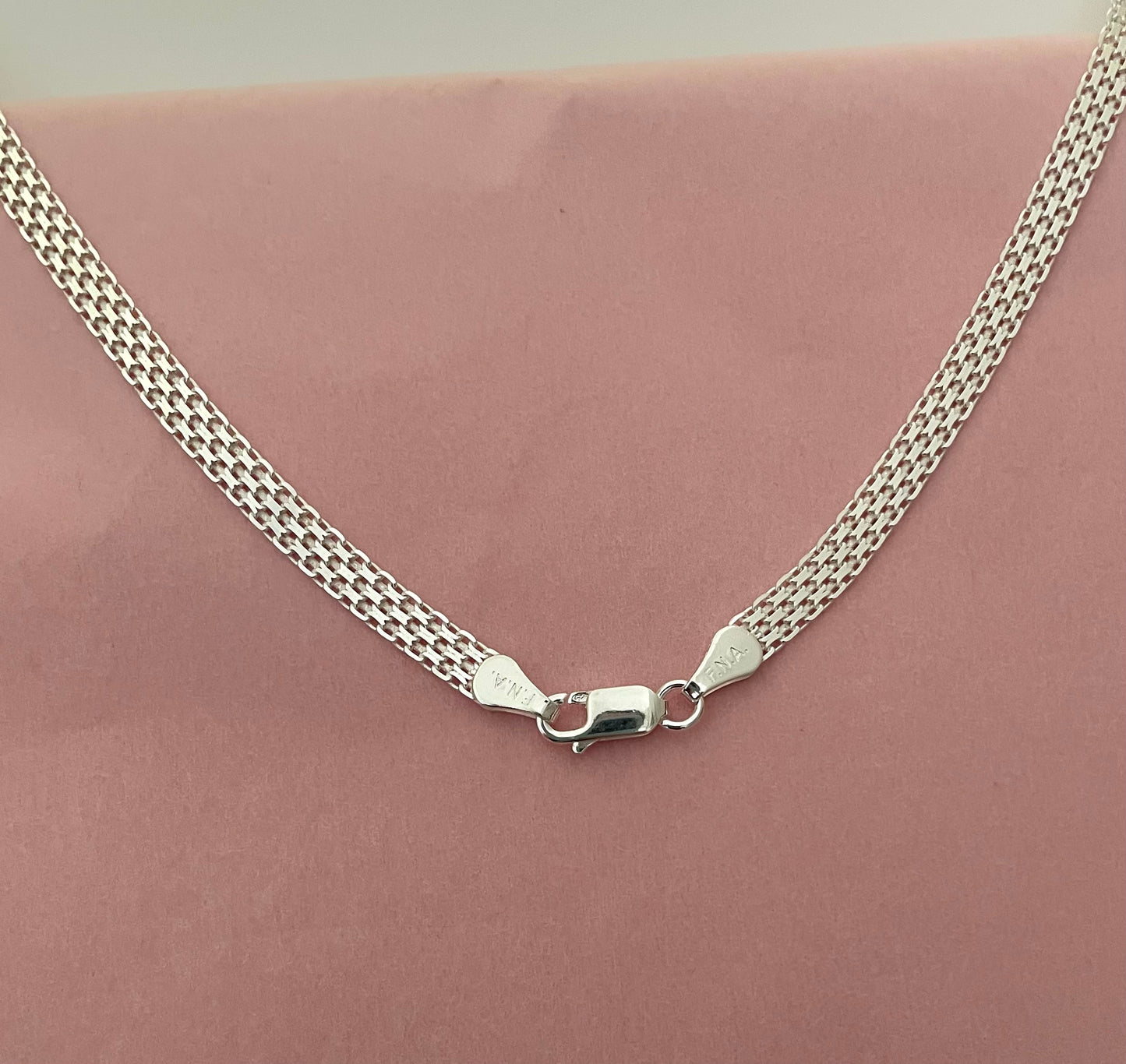 Bismark Fancy Choker Necklace Solid 925 Sterling Silver Italy