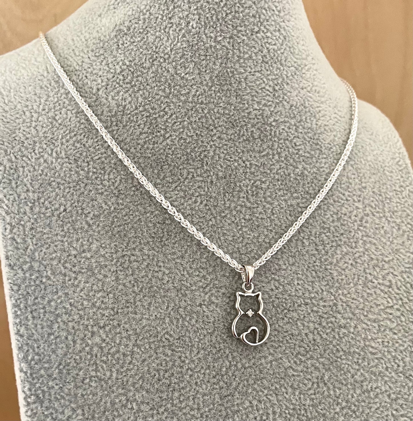 Cat Necklace Solid 925 Sterling Silver Italy