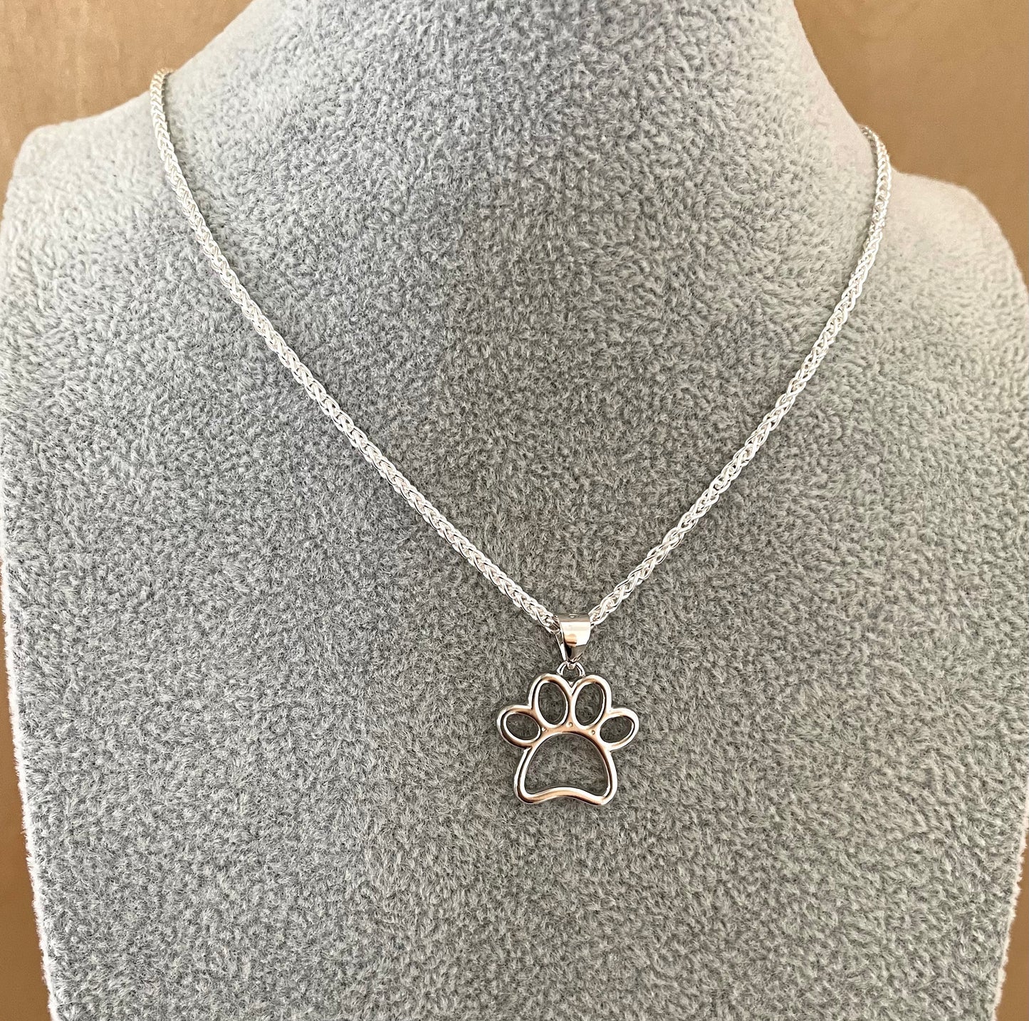 Dog Paw Necklace Solid 925 Sterling Silver Italy