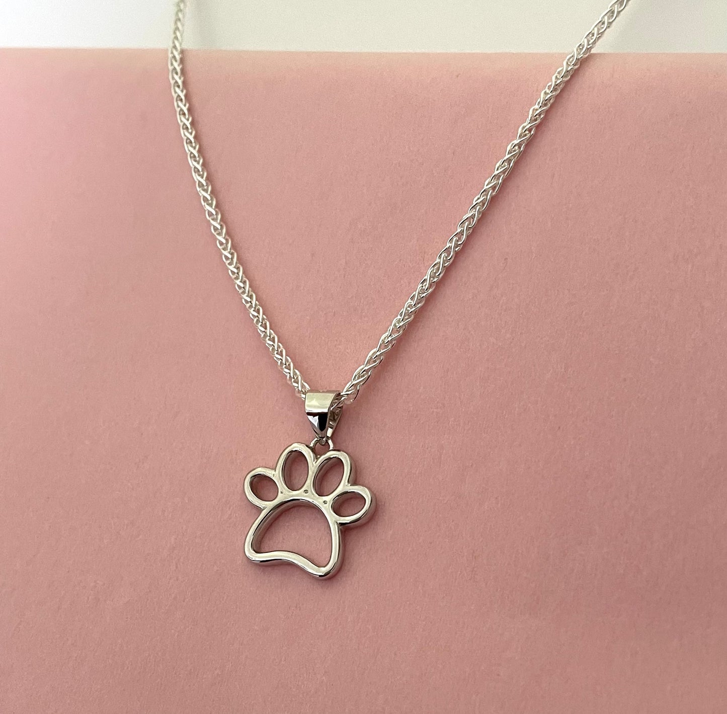 Dog Paw Necklace Solid 925 Sterling Silver Italy