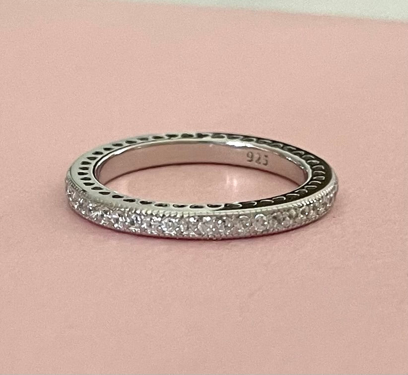 A Limited Edition Ring Hearts & Sparkle Eternity Solid 925 Sterling Silver