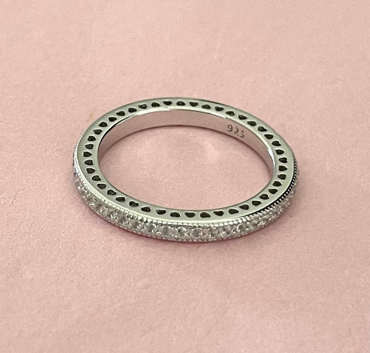 A Limited Edition Ring Hearts & Sparkle Eternity Solid 925 Sterling Silver