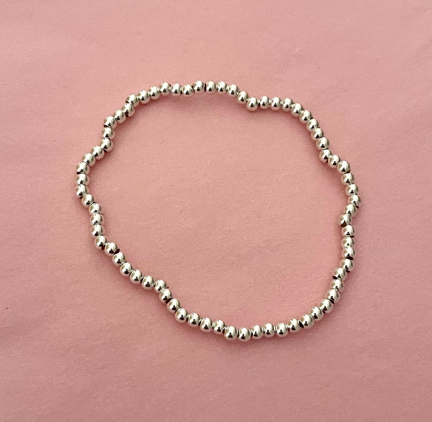 Friendship Bracelet Stretchable Ball Bead 925 Sterling Silver