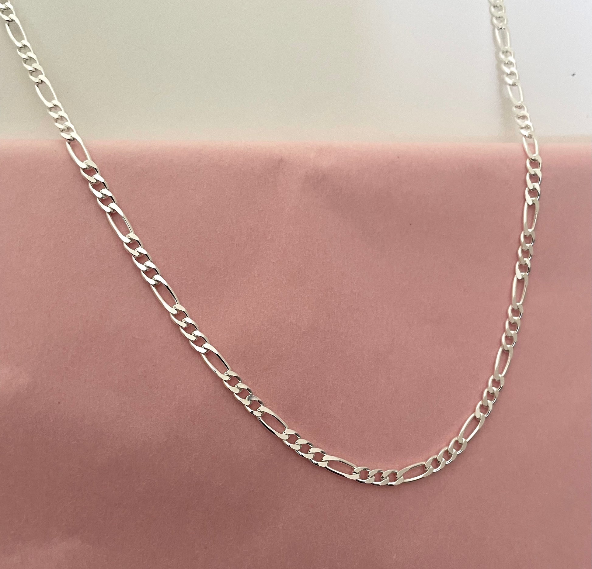 solid 925 sterling silver figaro necklace chain