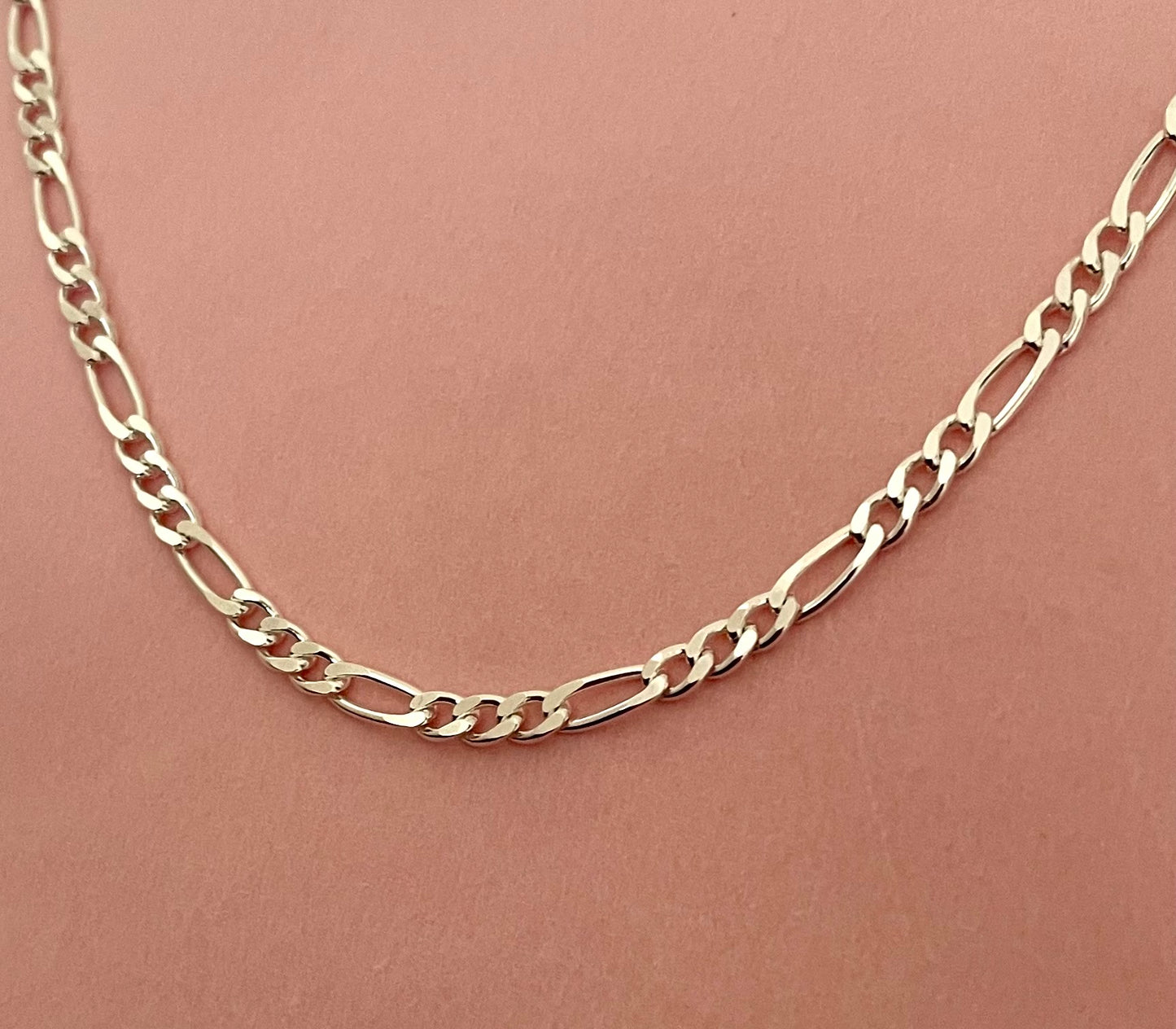 Figaro Necklace 16" Solid 925 Sterling Silver Italy