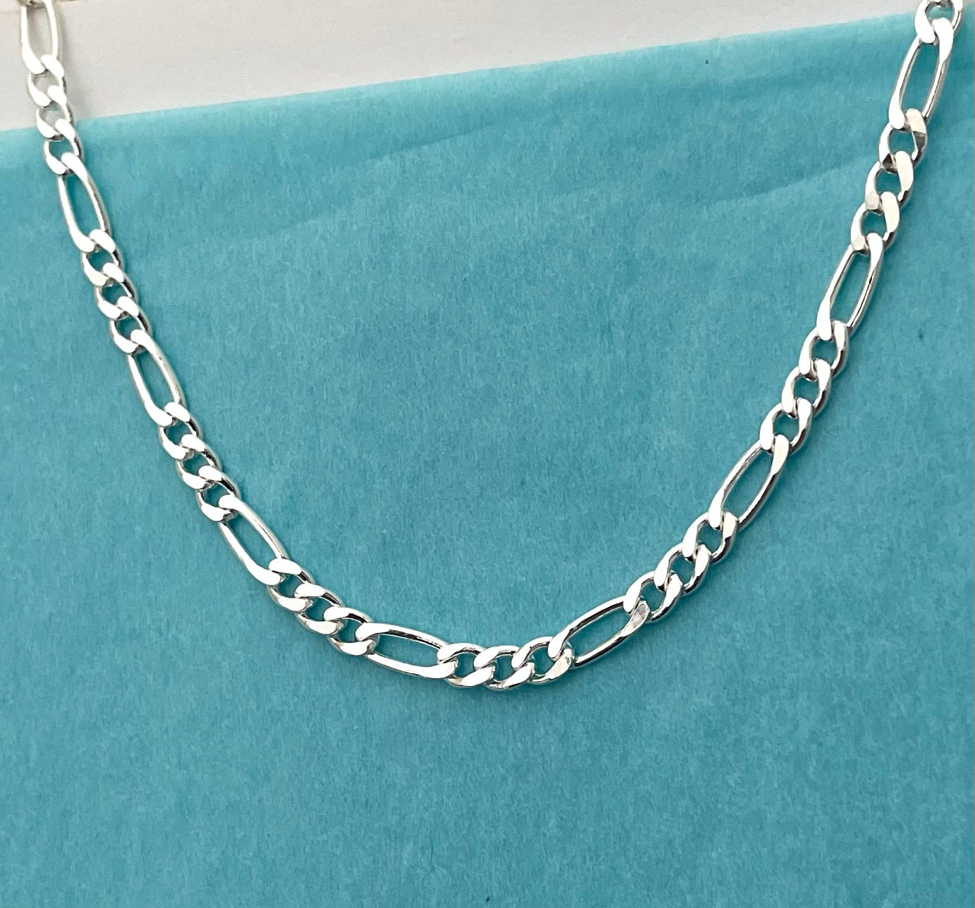 Anklet-Figaro-Link-Solid-925-Sterling - silver-Italy-2