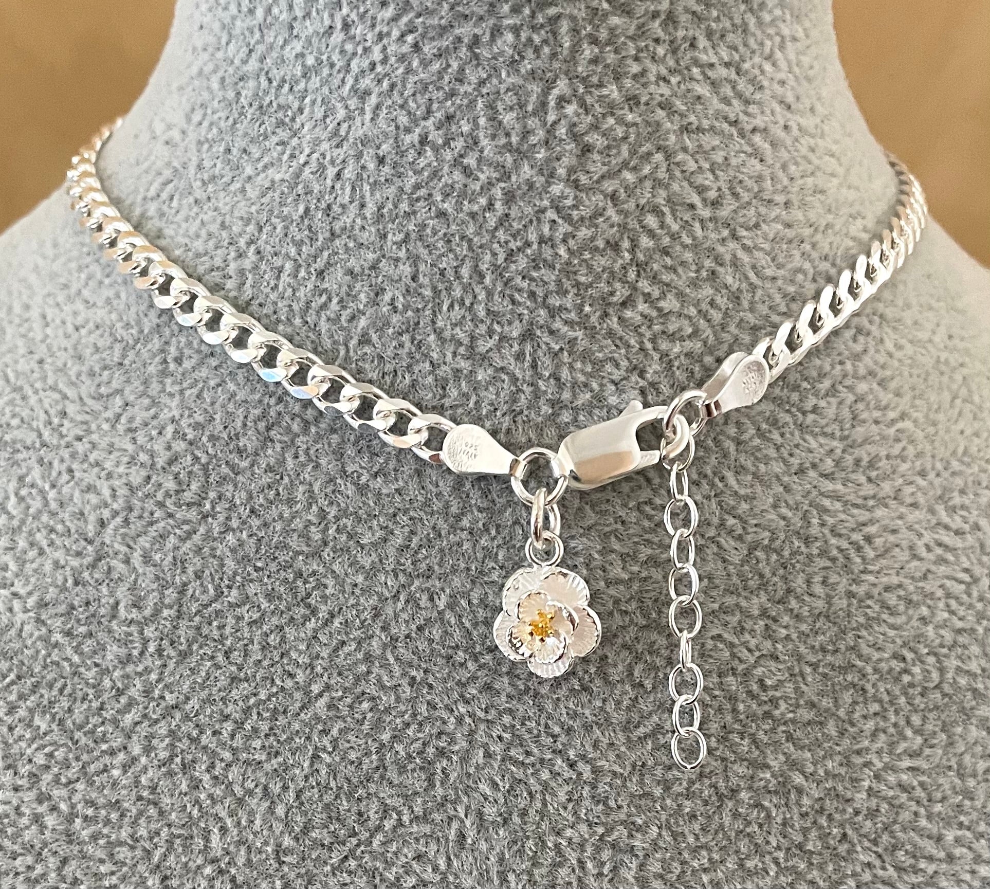 Anklet-Flower-Solid-925-Sterling-Silver-Italy-custom-2