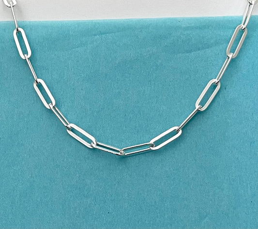 Anklet-Paperclip-Flat-Link-Solid-925-Sterling-Silver-Italy-1