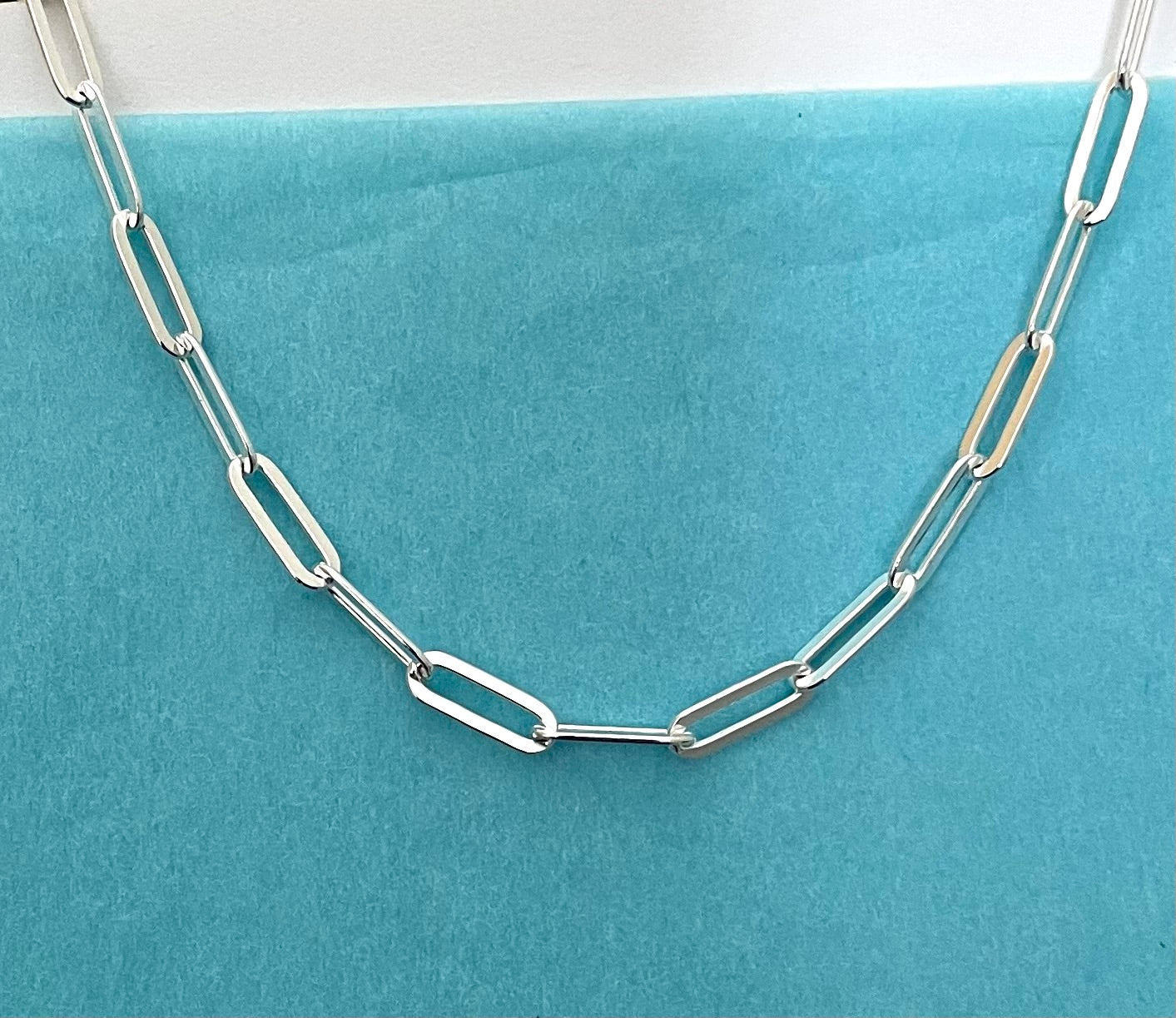 Anklet-Paperclip-Flat-Link-Solid-925-Sterling-Silver-Italy-3