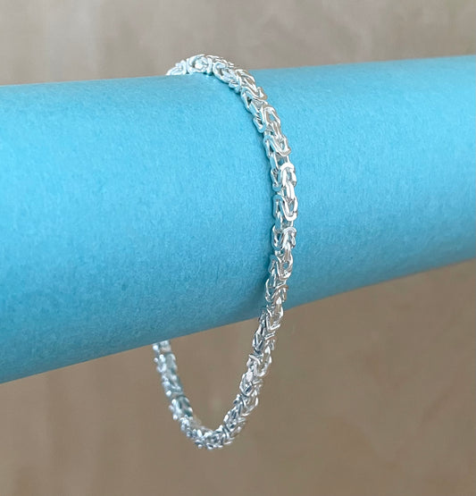 Bracelet-Four-Sided-Byzantine-Solid-925-Sterling-Silver-Italy-1