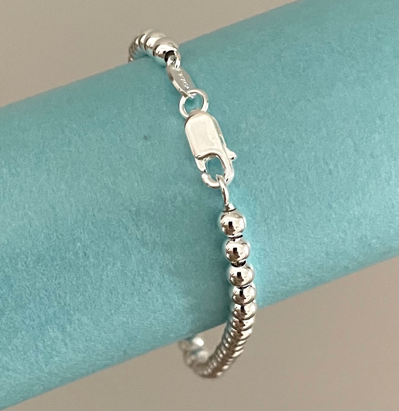 Bracelet-Graduated-Ball-Beads-Solid-925-Sterling-Silver-Italy-6