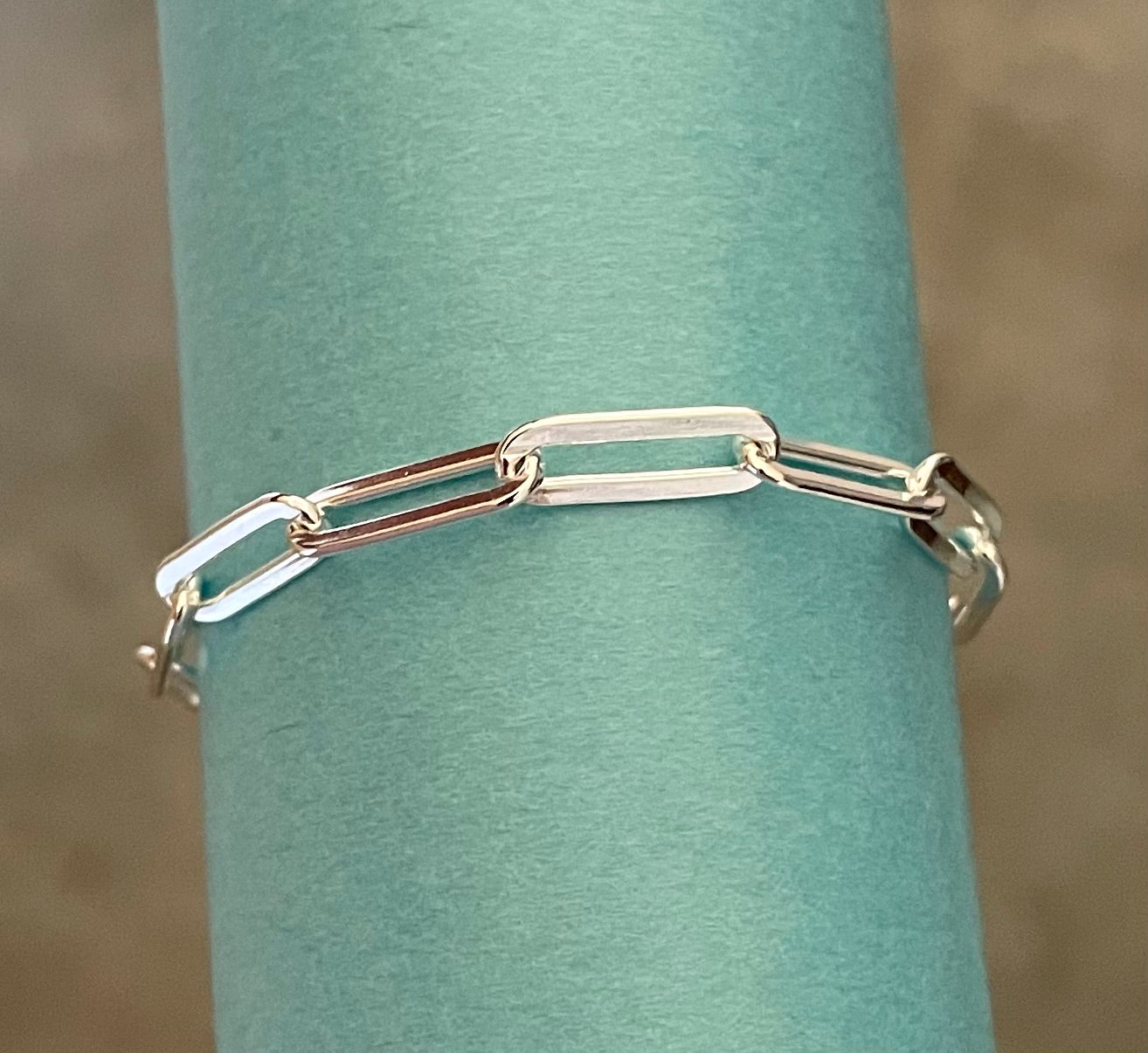 Bracelet-Paperclip-5mm-Flat-Link-Solid-925-Sterling-Silver-Italy-1
