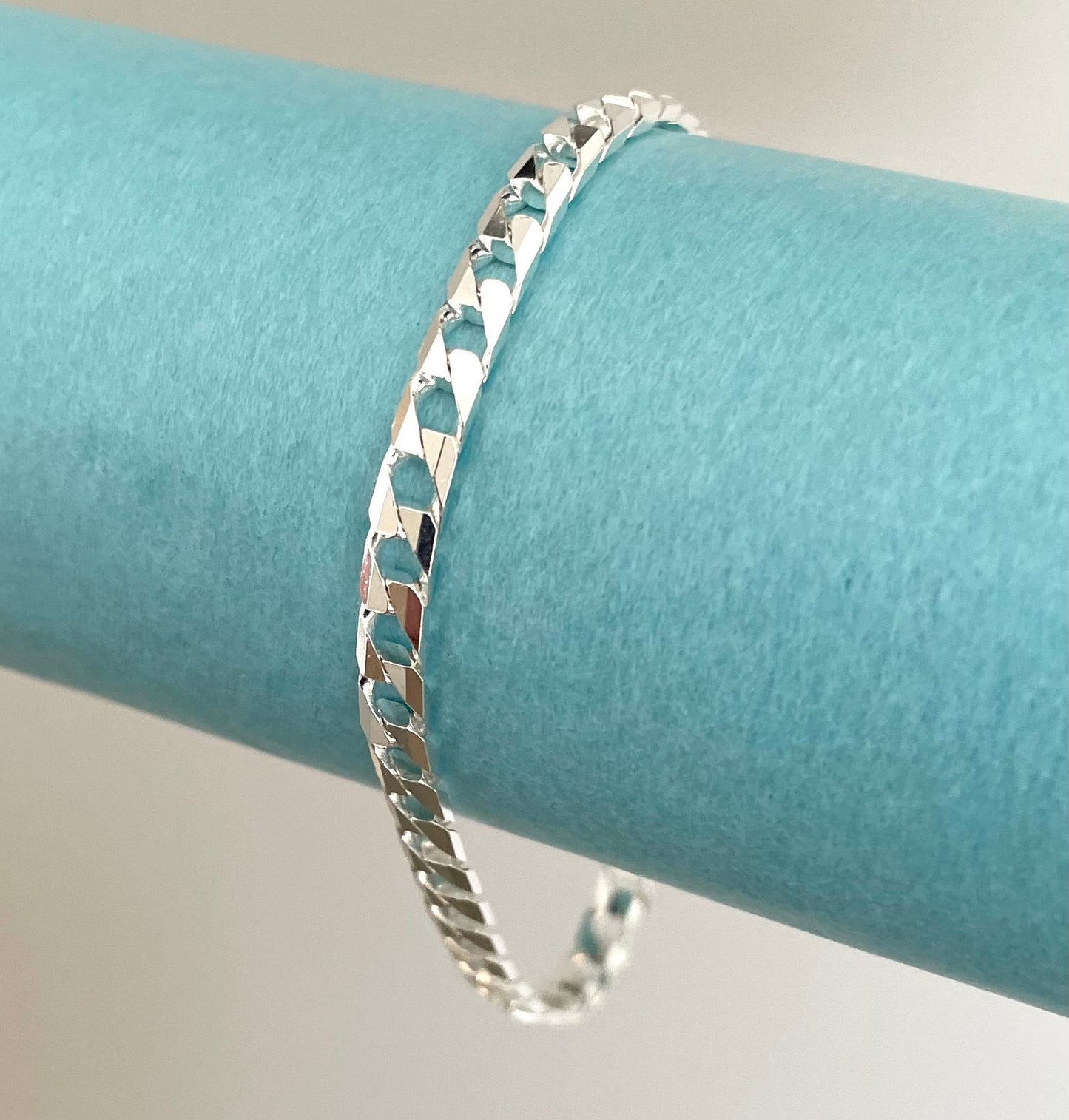 Bracelet-Square-link-Solid-925-Sterling-Silver-Italy-2