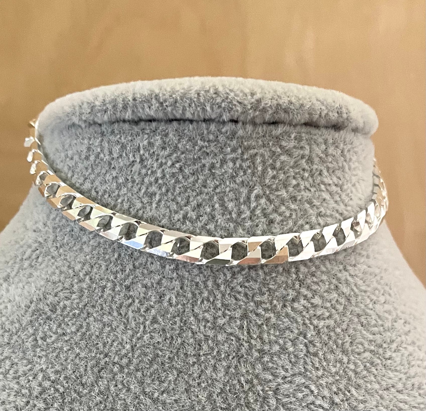 Bracelet-Square-link-Solid-925-Sterling-Silver-Italy-3