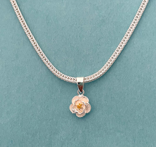 A Limited Edition Foxtail Flower Necklace Solid 925 Sterling Silver Italy