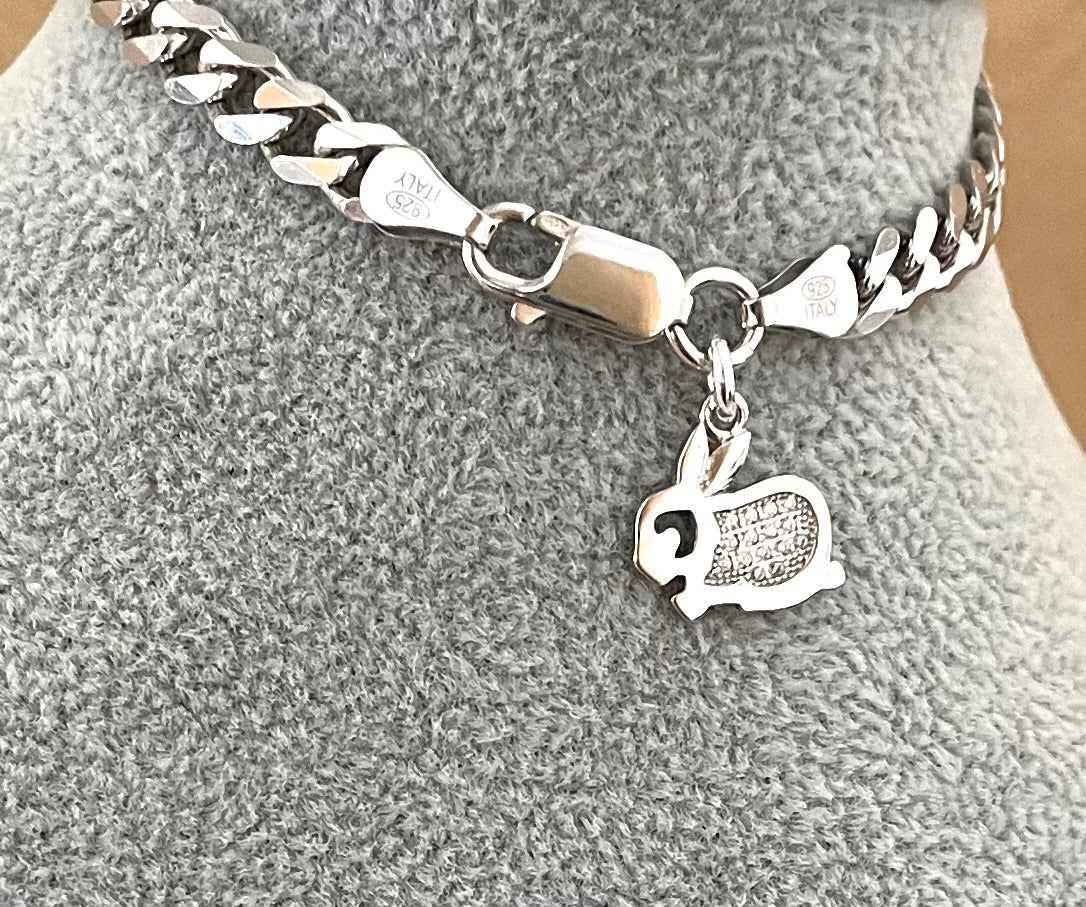A Limited Edition Lucky Rabbit Bold Bracelet Solid 925 Sterling Silver Italy