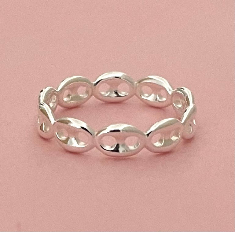 Eternity Stacking Ring Solid Puffy Gucc/Marine Solid 925 Sterling Silver