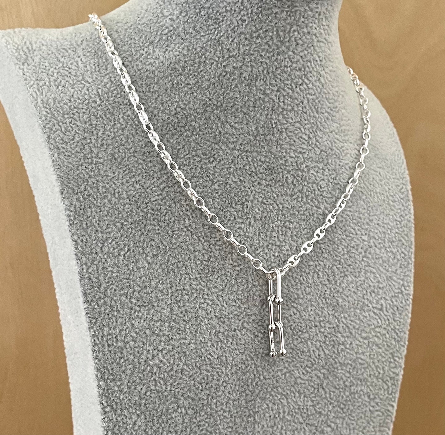A Limited Edition PGM 16" Necklace With Linked Pendant Solid 925 Sterling Silver Italy